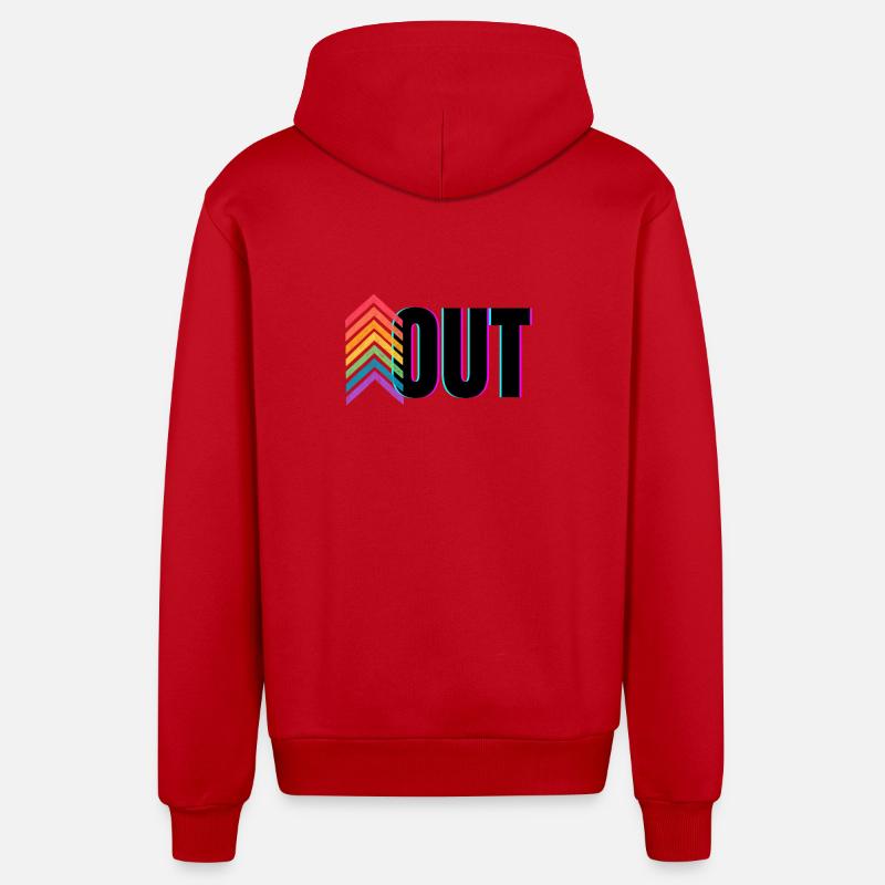 Logo arc-en-ciel de la fierté - Veste à capuche bio décontractée fabriquée en UE - rouge