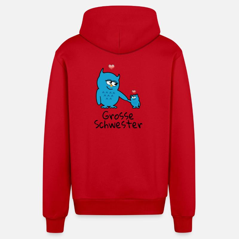 grosse Schwester - Organic Relaxed Kapuzenjacke Made in EU - Rot