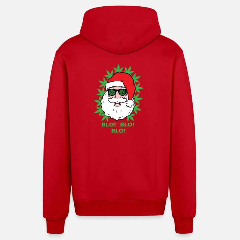 Père Noël - Blo ! Blo! Blo! - Veste à capuche bio décontractée fabriquée en UE - rouge