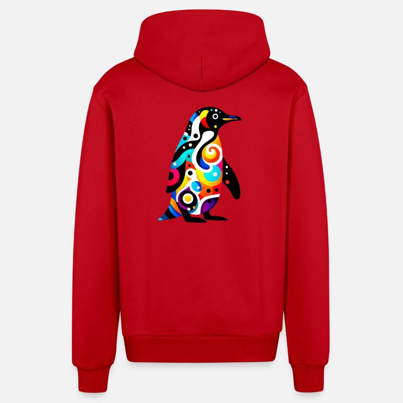 Pingouin - Veste à capuche bio décontractée fabriquée en UE - rouge