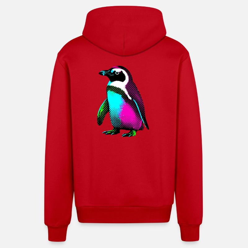 Pingouin - Veste à capuche bio décontractée fabriquée en UE - rouge