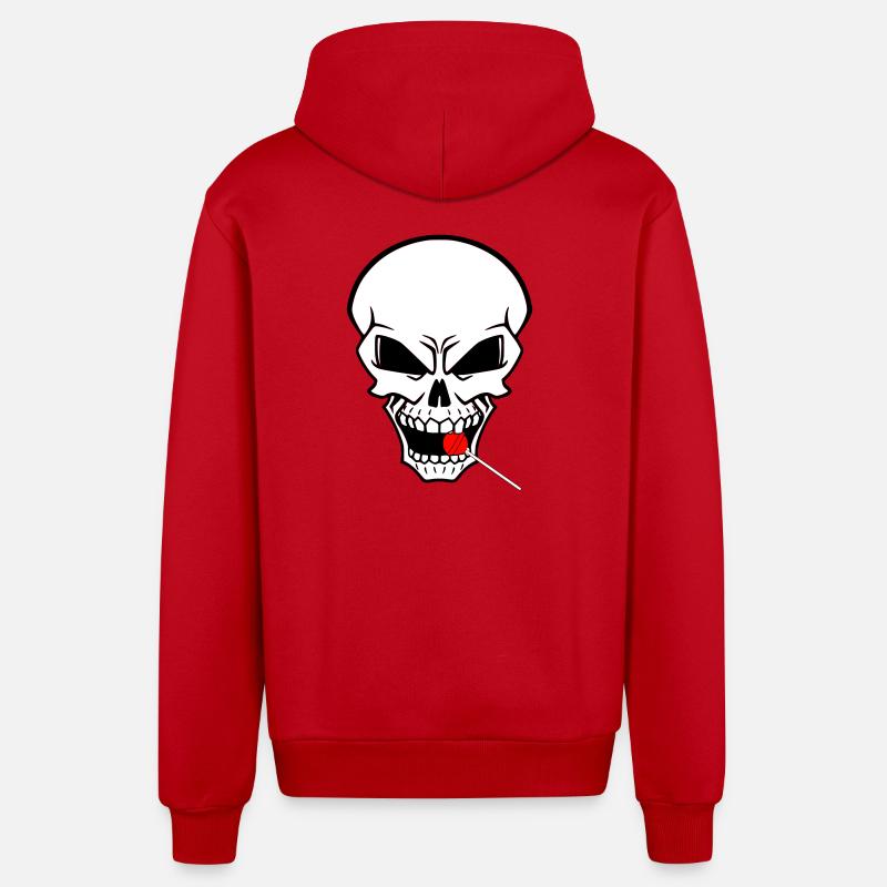 Crâne Rebelle avec sucette rouge - Veste à capuche bio décontractée fabriquée en UE - rouge