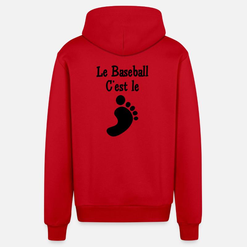Le Baseball c’est le Pied - Veste à capuche bio décontractée fabriquée en UE - rouge