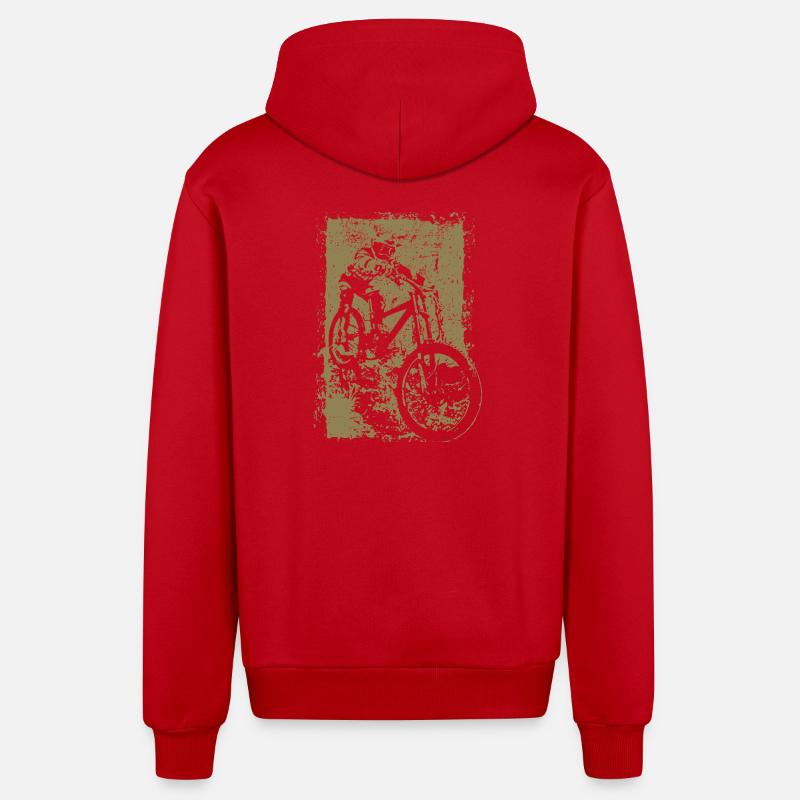 BMX VTT Descente Grunge Silhouette Grunge - Veste à capuche bio décontractée fabriquée en UE - rouge