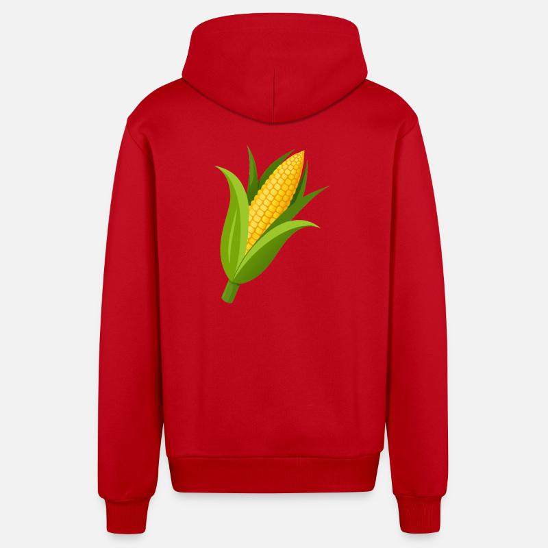 Corn stalk - Organic Relaxed Hooded Jacket Made in EU - red
