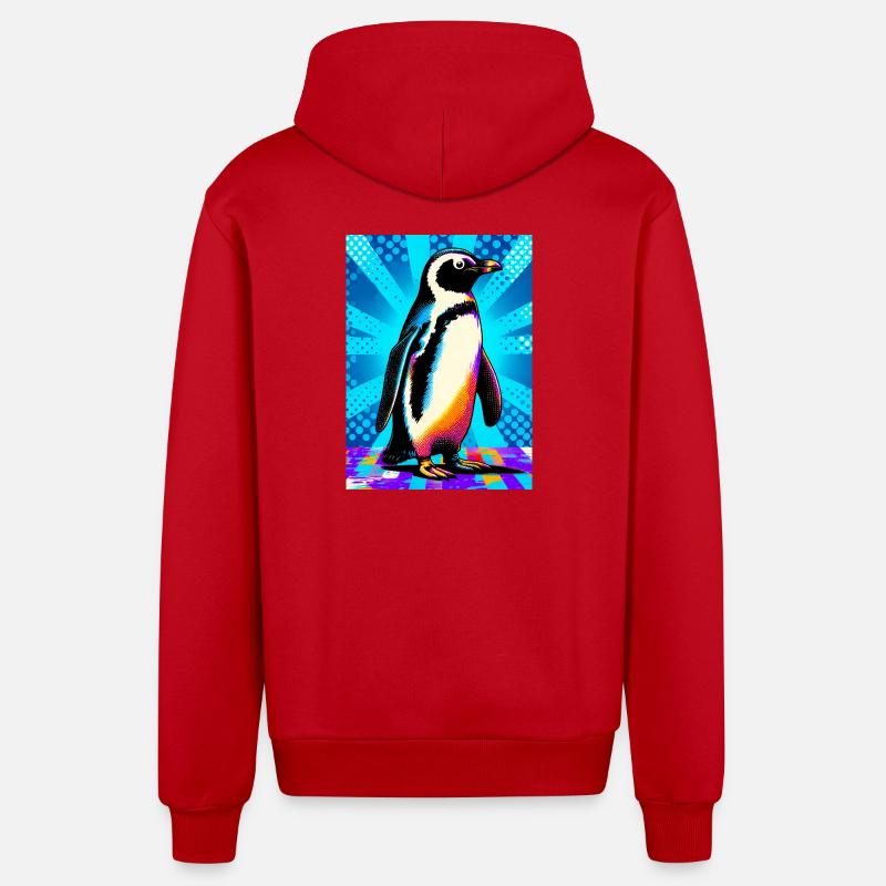 pingouin - Veste à capuche bio décontractée fabriquée en UE - rouge
