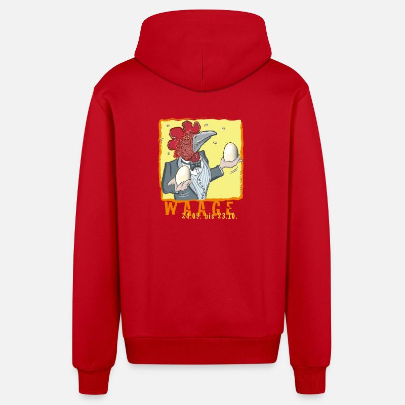 Sternzeichen - Waage - Organic Relaxed Kapuzenjacke Made in EU - Rot