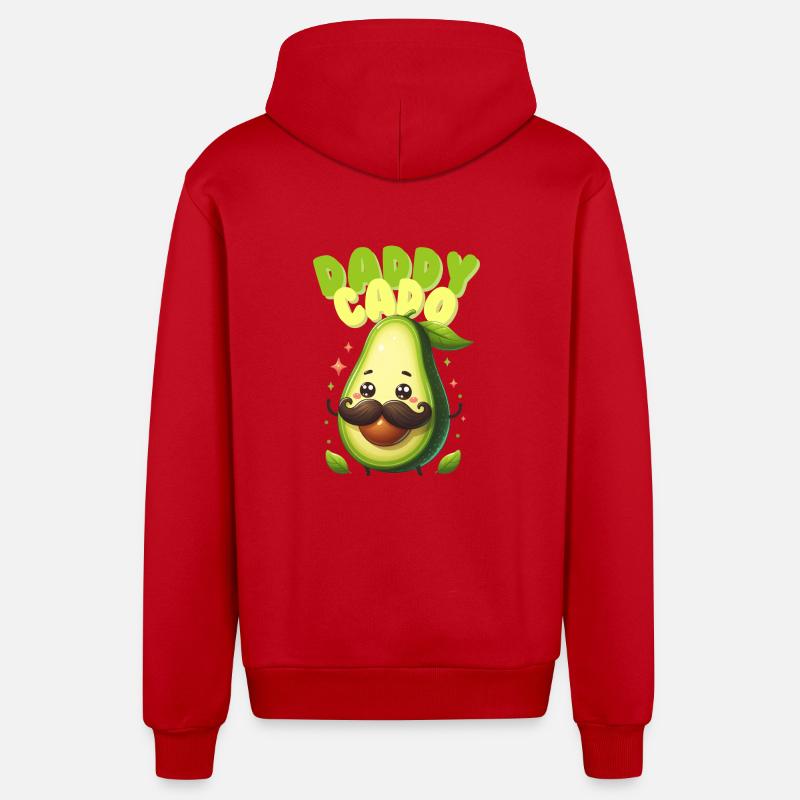 PapaCado - Veste à capuche bio décontractée fabriquée en UE - rouge