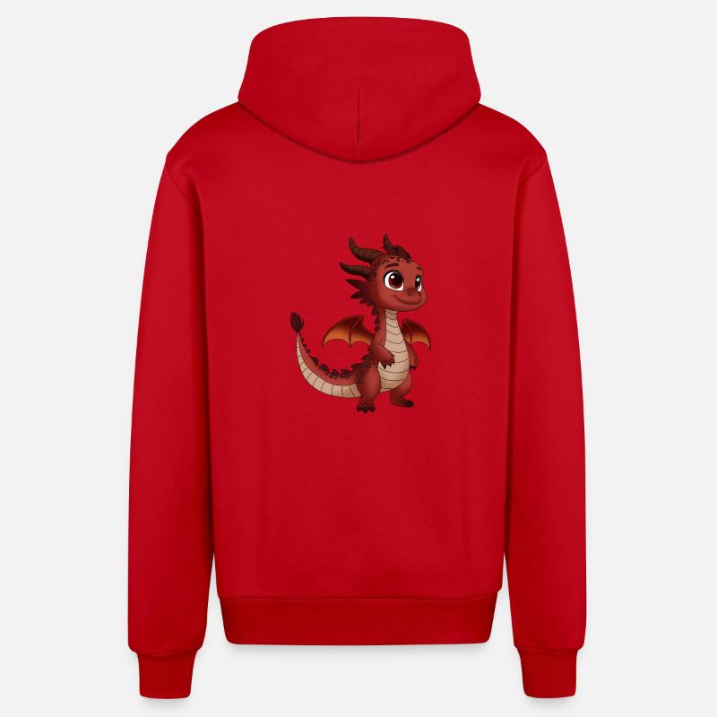 Draven - Veste à capuche bio décontractée fabriquée en UE - rouge