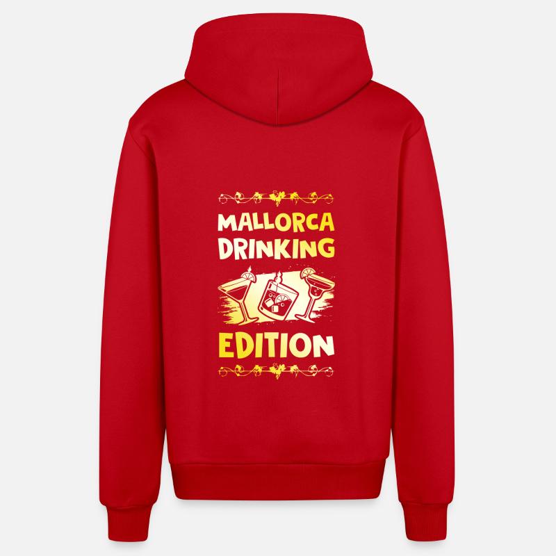 Mallorca Drinking Spruch - Organic Relaxed Kapuzenjacke Made in EU - Rot