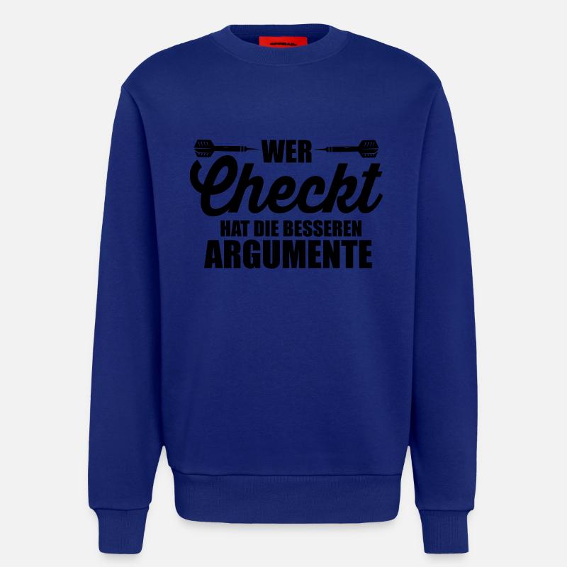 Darts Wer checkt hat Argumente - Sweatshirt - made by SPREAD  - Iconic Blue