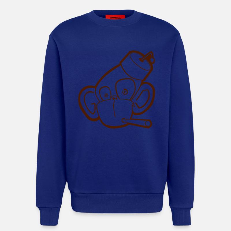 Affe mit Zigarette (Kontur) - Sweatshirt - made by SPREAD  - Iconic Blue
