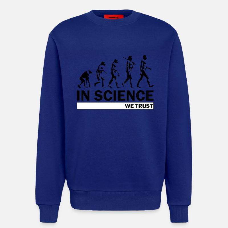 Evolution de la science - Sweat bio décontracté fabriqué en UE - Iconic Blue