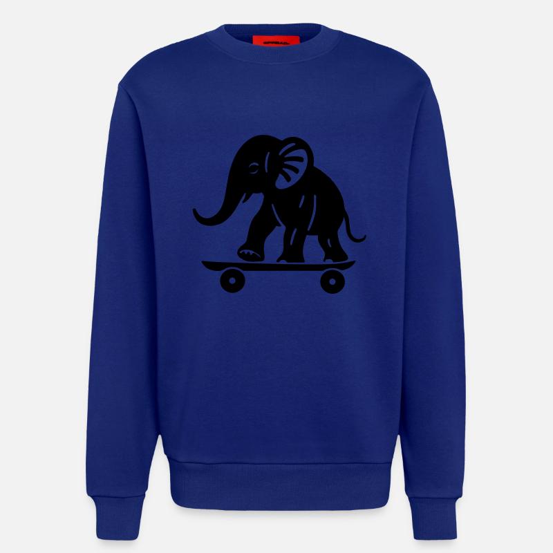 Elefant Skateboard - Vektorversion - Sweatshirt - made by SPREAD  - Iconic Blue