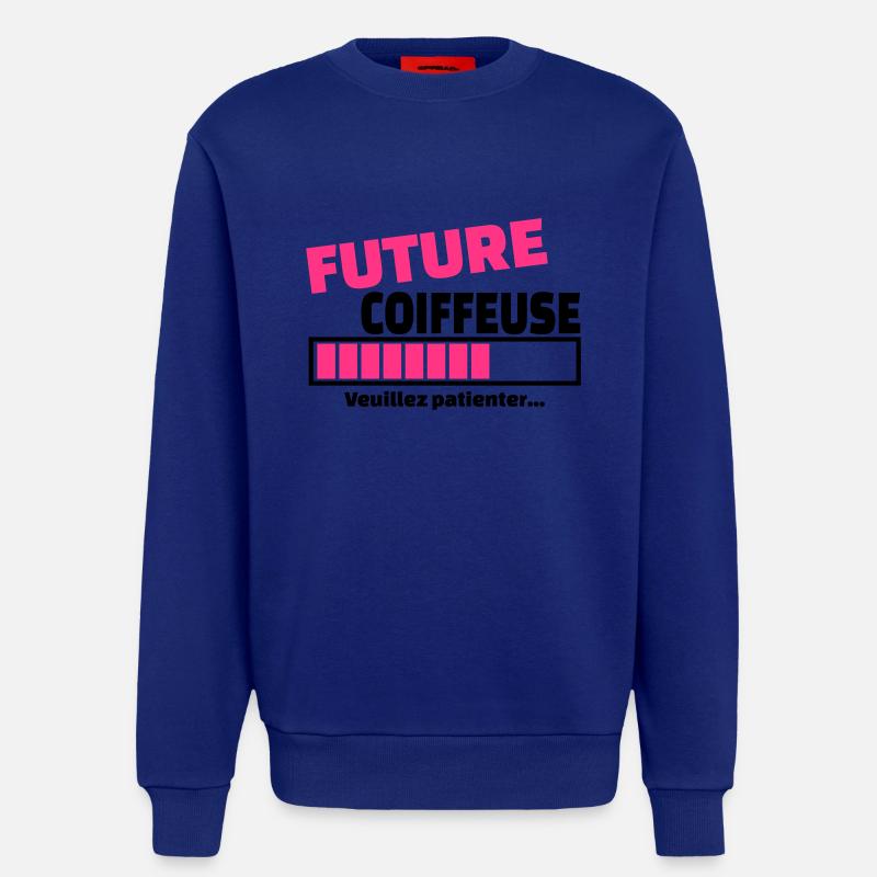 future coiffeuse - Sweat bio décontracté fabriqué en UE - Iconic Blue