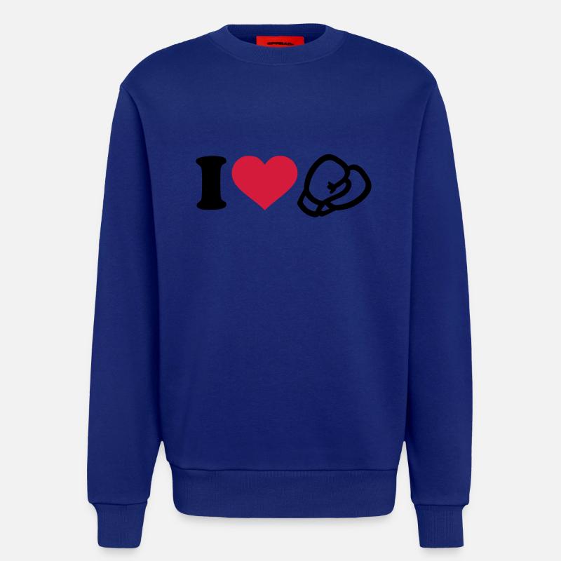 I love Boxe - Sweat bio décontracté fabriqué en UE - Iconic Blue