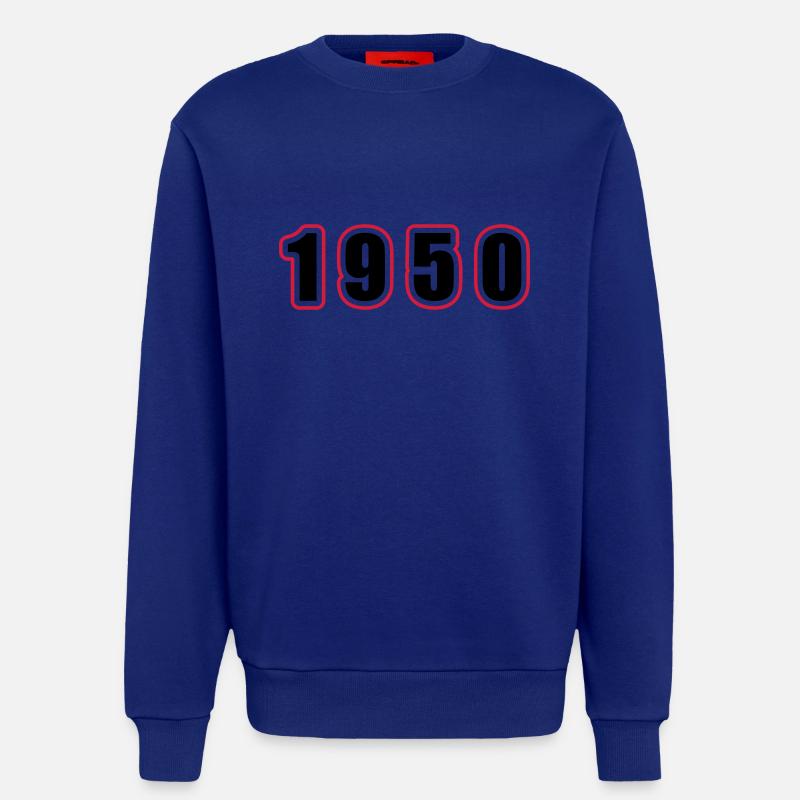 Anniversaire de l’année 1950 - Sweat bio décontracté fabriqué en UE - Iconic Blue