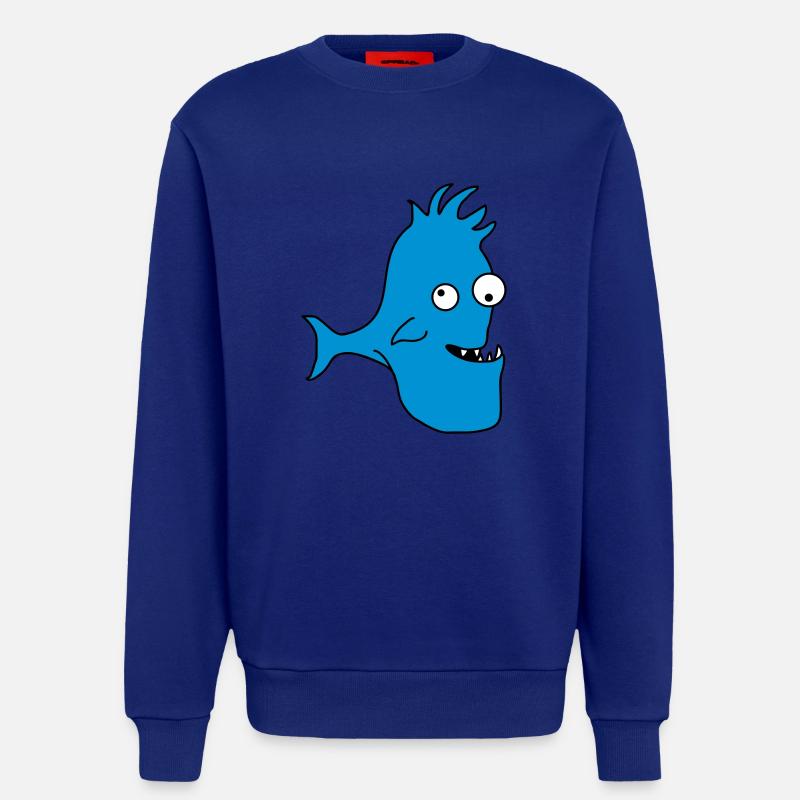 Stupid Crazy Comic Fish - Sweatshirt - made by SPREAD  - Iconic Blue