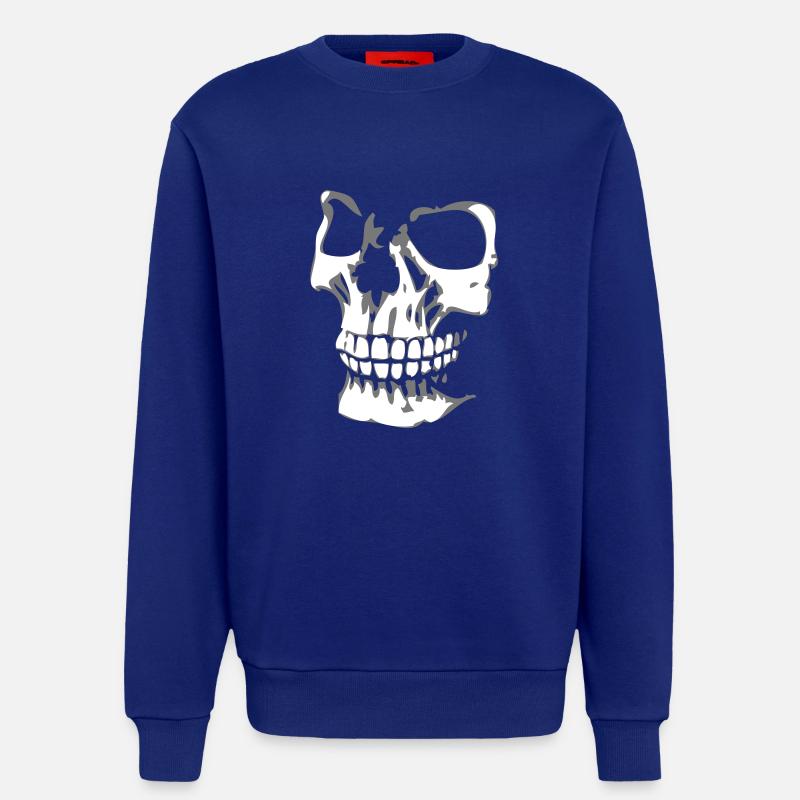Skullface 3D left - Sweatshirt - made by SPREAD  - Iconic Blue