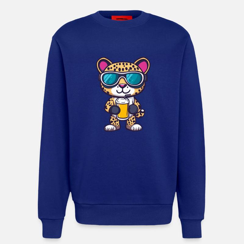 Leopard Apres Ski Bier - Sweatshirt - made by SPREAD  - Iconic Blue