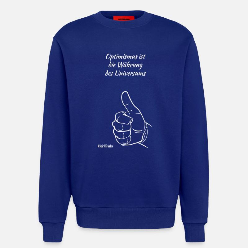Optimismus - hell - Sweatshirt - made by SPREAD - Iconic Blue