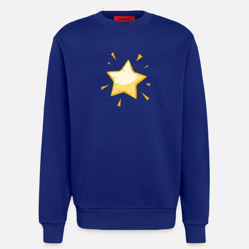 Étoile de dessin animé brillante - Conception dorée joyeuse - Sweat bio décontracté fabriqué en UE - Iconic Blue