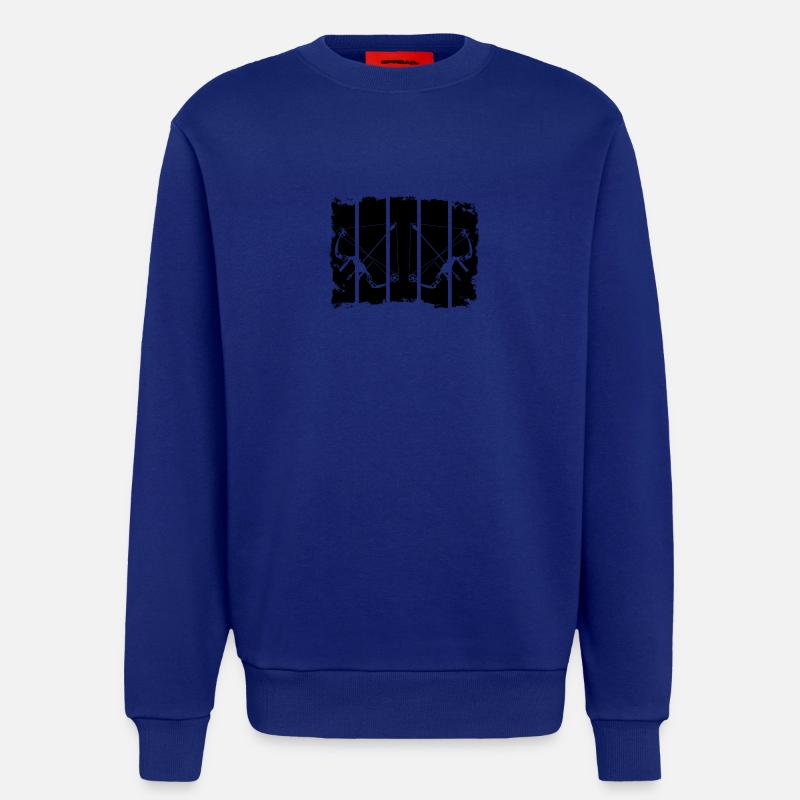 Archery Composite Bow Retro Stripes - Sweat bio décontracté fabriqué en UE - Iconic Blue