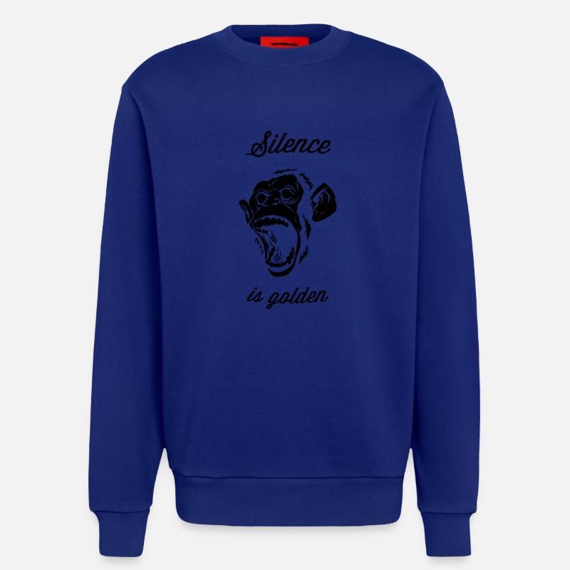 Silence is golden, Affe, Chimpanse, Brüllaffe,Chef - Sweatshirt - made by SPREAD - Iconic Blue