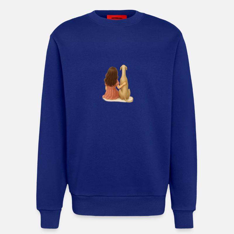 Kleines Mädchen mit Windhund – Aquarell - Sweatshirt - made by SPREAD  - Iconic Blue