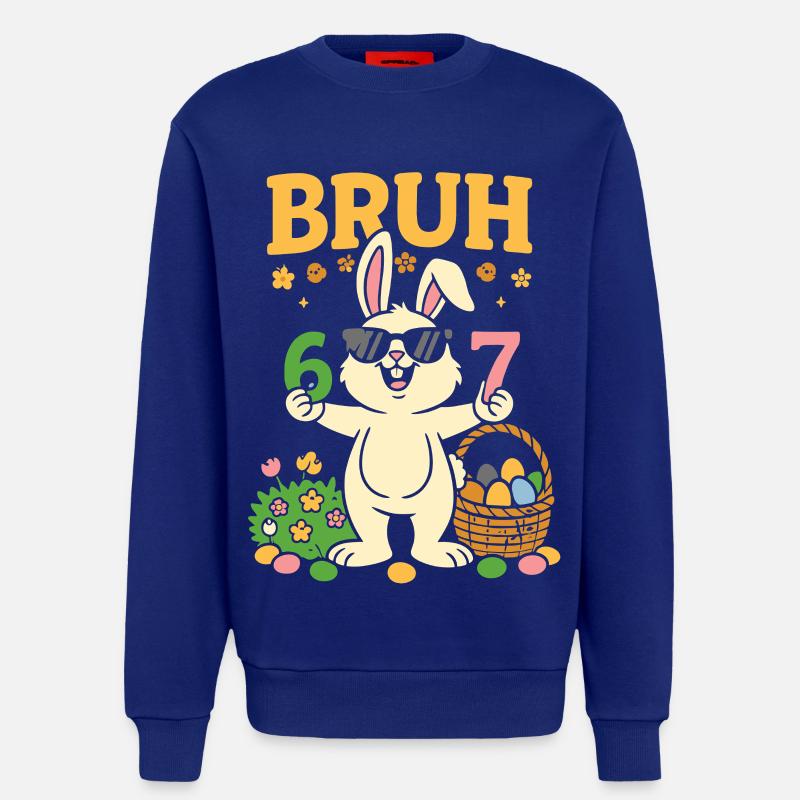 Bruh Cool Easter Bunny 67 - Sweatshirt - made by SPREAD  - Iconic Blue