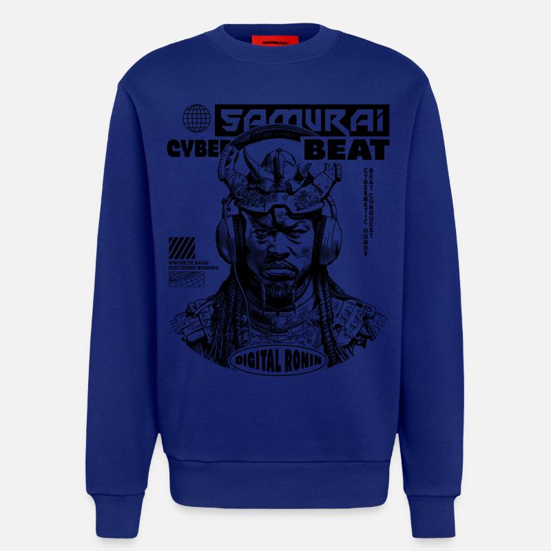 Chemise Tech Samurai Sci-Fi - Sweat bio décontracté fabriqué en UE - Iconic Blue