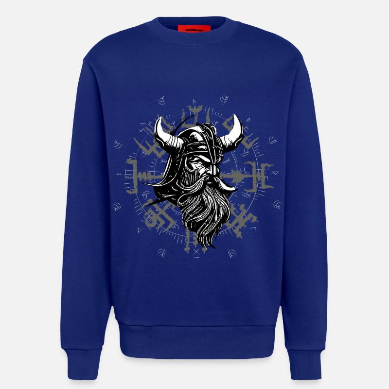 Vegvísir mit Wikingerkopf - Sweatshirt - made by SPREAD - Iconic Blue