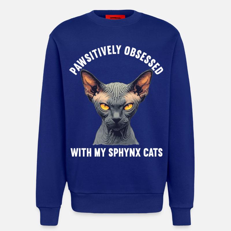 Chaton Sphynx Chat Sphynx - Sweat bio décontracté fabriqué en UE - Iconic Blue