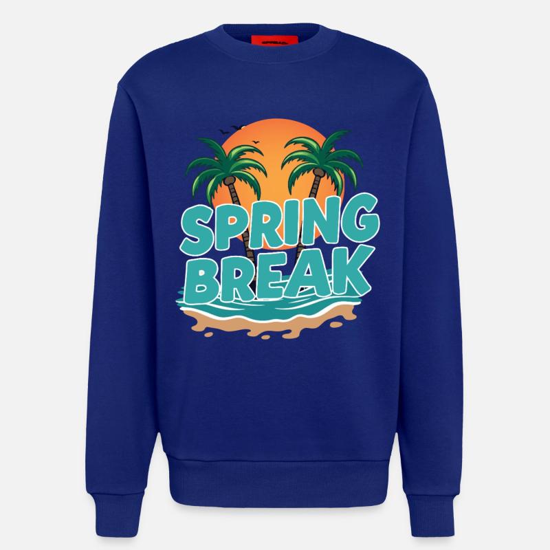 Spring Break Palm Trees Beach - Sweatshirt - made by SPREAD  - Iconic Blue