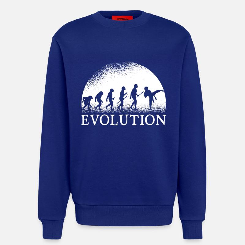 Évolution du karaté - Sweat bio décontracté fabriqué en UE - Iconic Blue