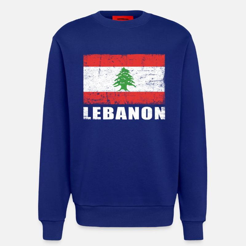 Liban Drapeau Grunge Liban Drapeau - Sweat bio décontracté fabriqué en UE - Iconic Blue