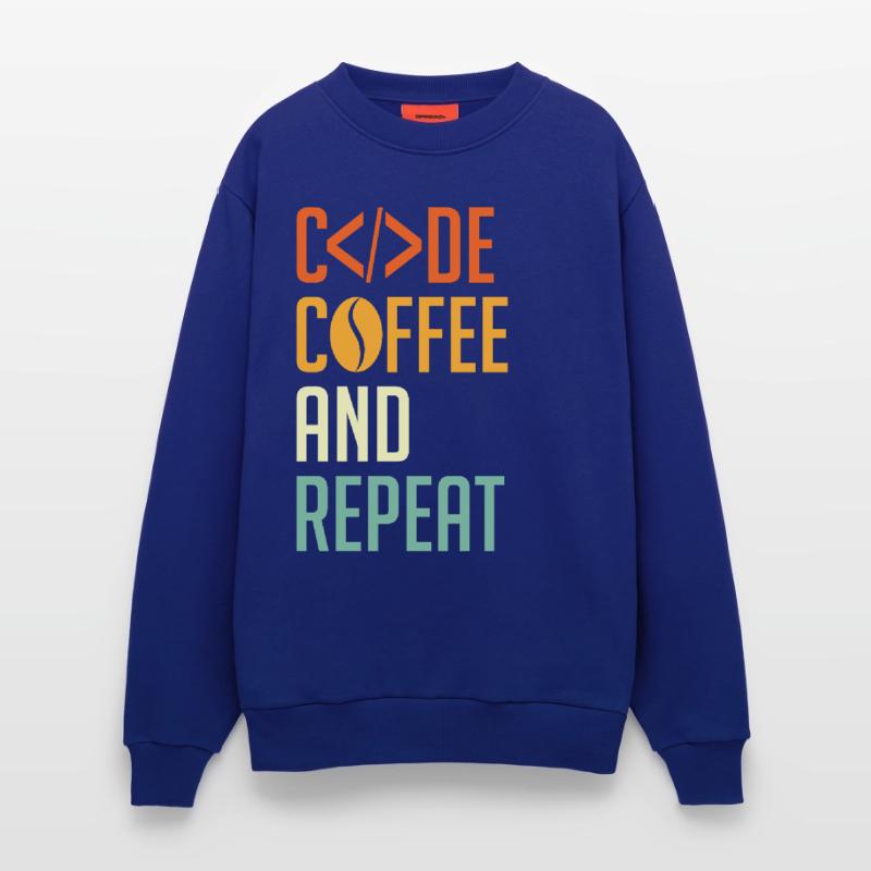 Coder Spruch Code Coffee and Repeat Sweatshirt - made by SPREAD 