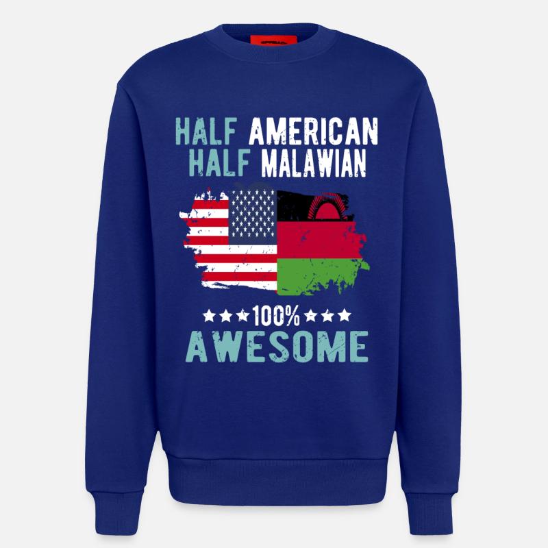 Halb Amerikaner Halb Malawi - Sweatshirt - made by SPREAD - Iconic Blue