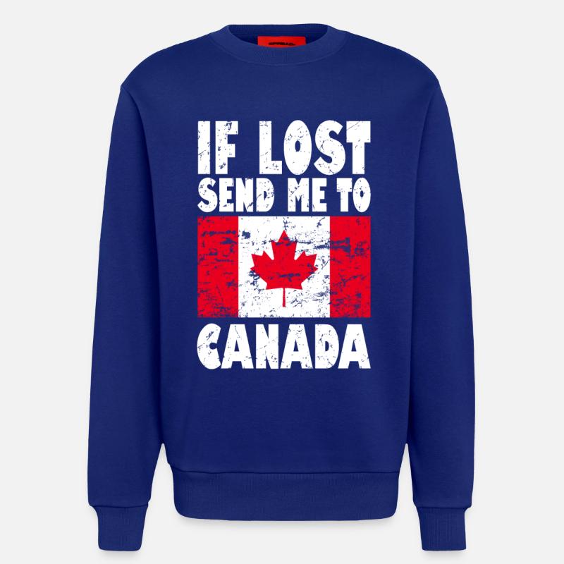 Drapeau du Canada - Sweat bio décontracté fabriqué en UE - Iconic Blue
