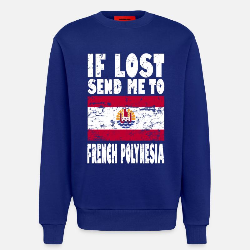French Polynesia Flag Saying - Sweatshirt - made by SPREAD  - Iconic Blue