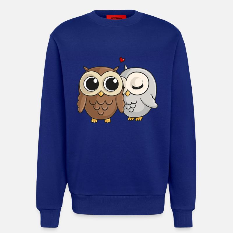 Verliebte Comic Eulen - Sweatshirt - made by SPREAD  - Iconic Blue