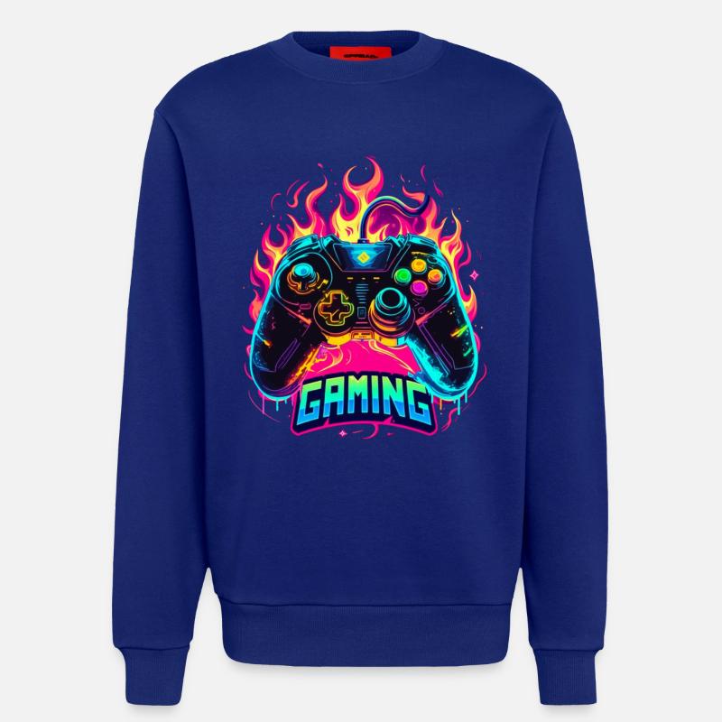 Gaming Controller Flammen Kunst - Sweatshirt - made by SPREAD  - Iconic Blue
