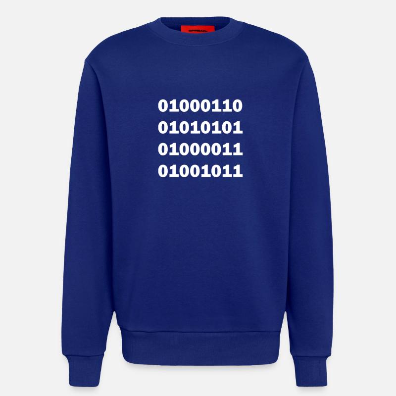 Baise de code binaire - Sweat bio décontracté fabriqué en UE - Iconic Blue