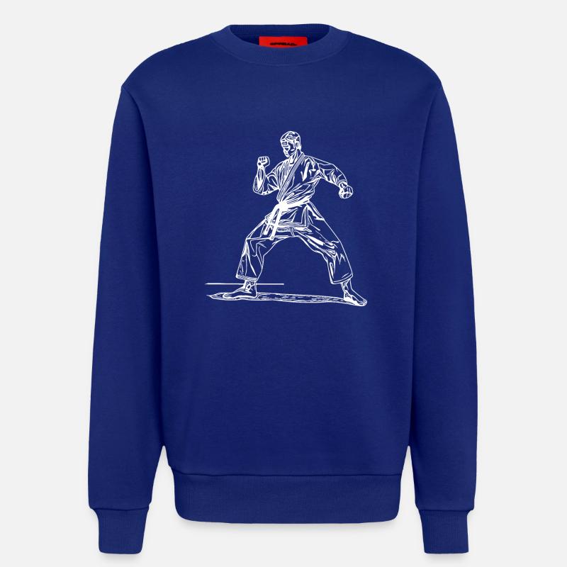 Judo Trainer in Kampfpose - Sweatshirt - made by SPREAD  - Iconic Blue