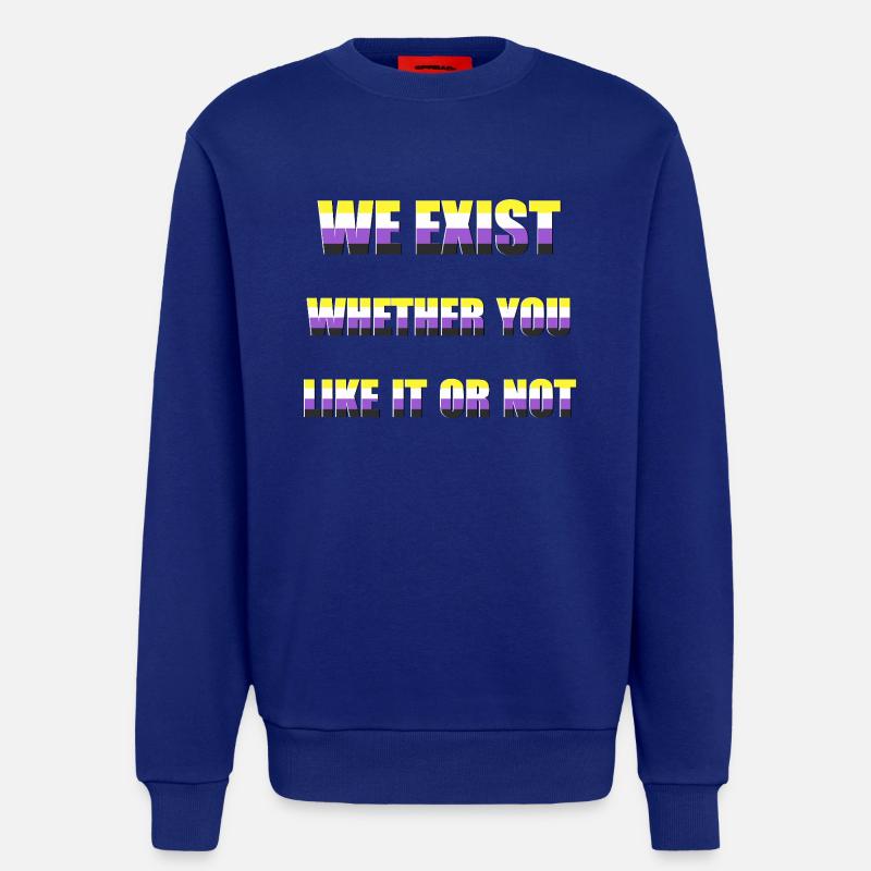 We Exist - Nicht-binäres Flag - Sweatshirt - made by SPREAD  - Iconic Blue
