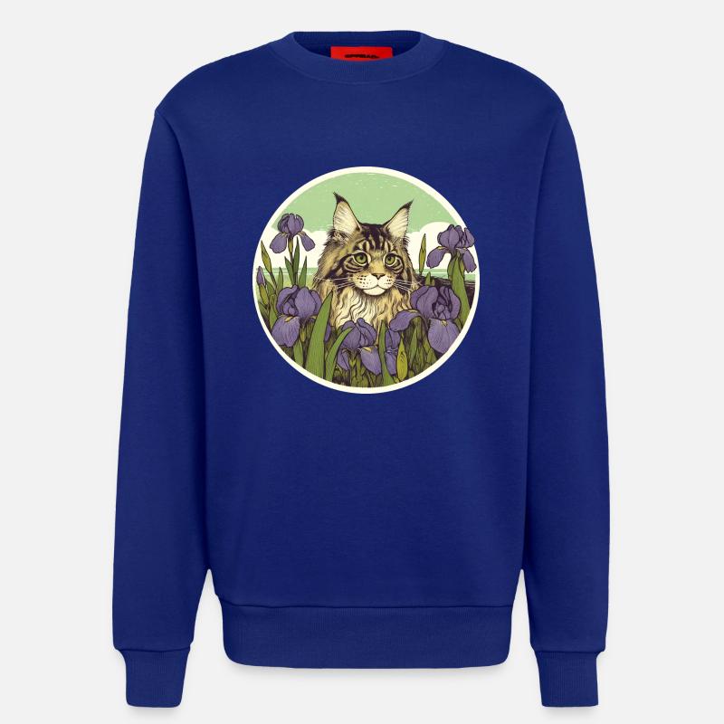 Braun getigerte Katze Iris - Sweatshirt - made by SPREAD  - Iconic Blue