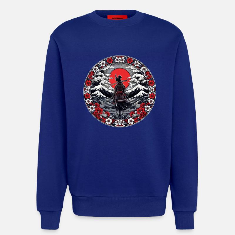 Ombre Samurai Mädchen Kirschblüte - Sweatshirt - made by SPREAD  - Iconic Blue