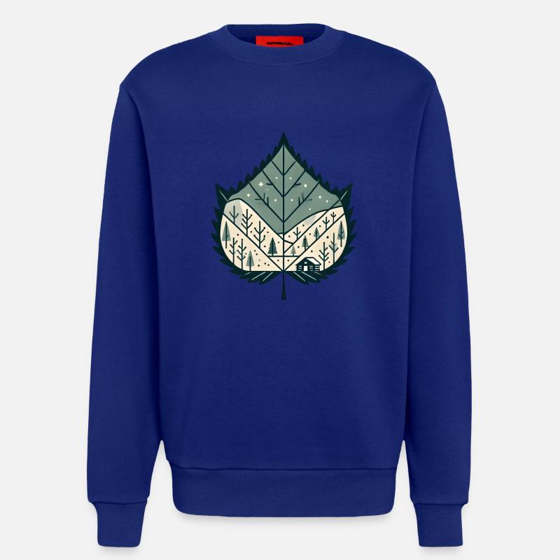 Blatt mit winterlicher Landschaft - Sweatshirt - made by SPREAD  - Iconic Blue
