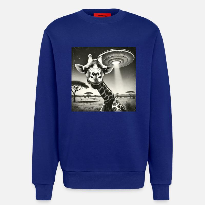 Lusitge Giraffe UFO Alien Selfie - Sweatshirt - made by SPREAD  - Iconic Blue