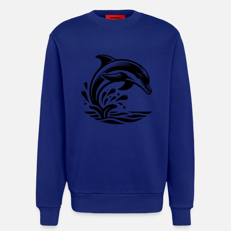 Springender Eleganter Tattoo Delfin - Sweatshirt - made by SPREAD  - Iconic Blue